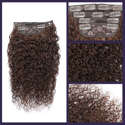 Authris Water Wave 4-Piece Clip-In Human Hair Extensions | Chocolate Brown