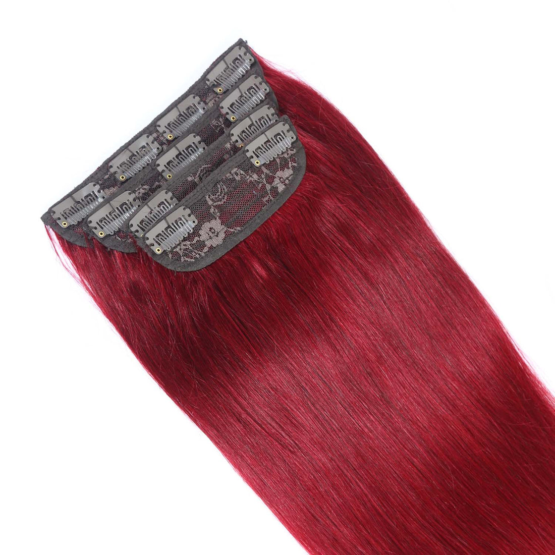 AUTHRIS Straight Clip-Ins (4-Piece) | Burgundy