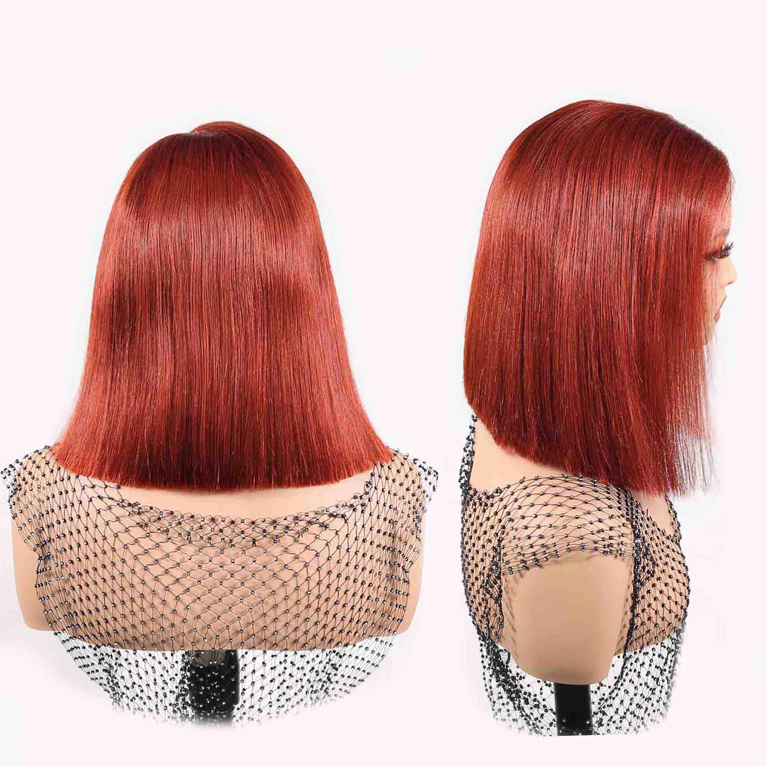 Authris Straight Bob Human Hair Wig | Auburn Brown