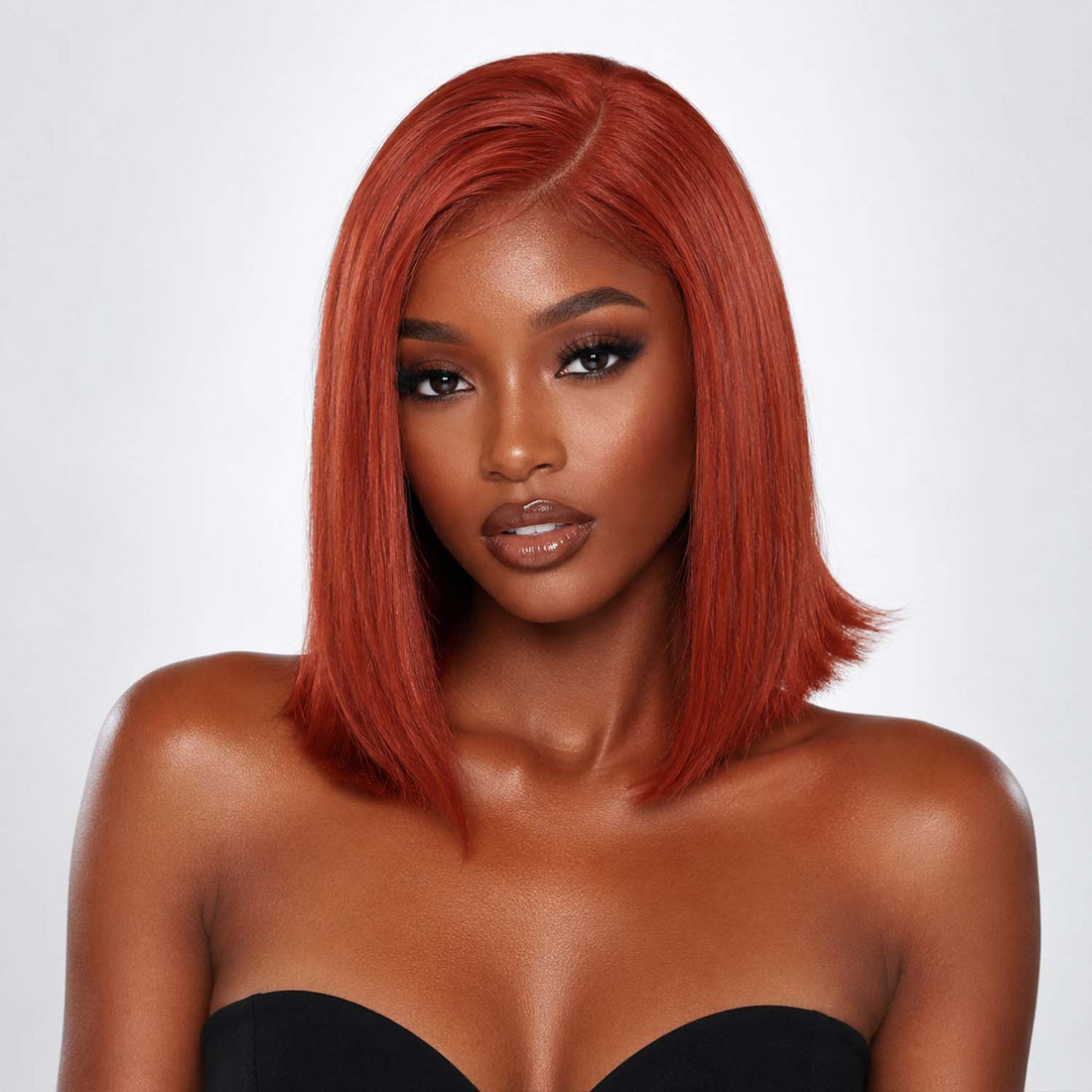 Authris Straight Bob Human Hair Wig | Auburn Brown product photo 2