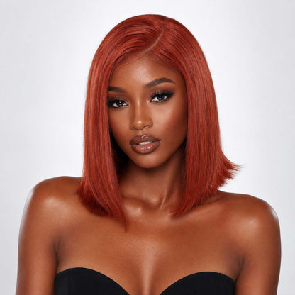 Authris Straight Bob Human Hair Wig | Auburn Brown