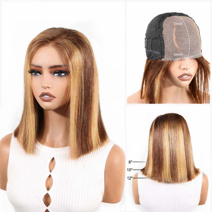 AUTHRIS Straight Bob Wig | Blonde Highlights
