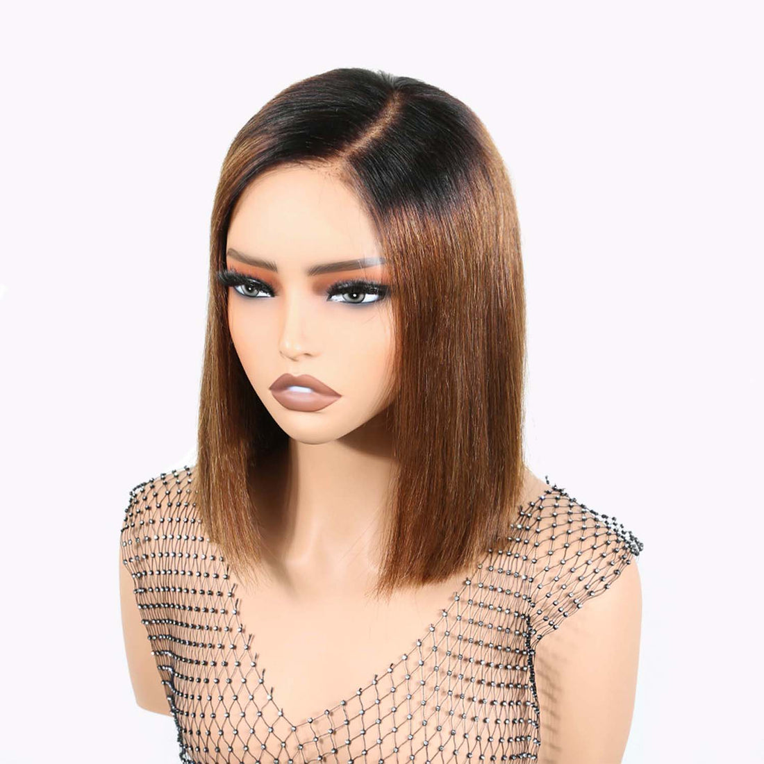 Authris Straight Bob Human Hair Wig | Chocolate Ombre