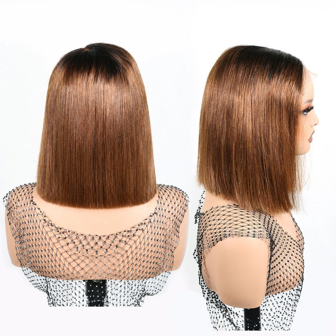 Authris Straight Bob Human Hair Wig | Chocolate Ombre