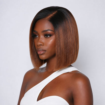 Authris Straight Bob Human Hair Wig | Chocolate Ombre