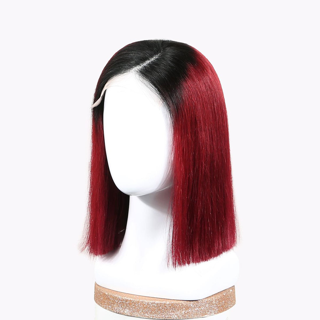 Authris Straight Bob Human Hair Wig | Burgundy Ombre