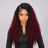 Authris Curly HD Lace Front Human Hair Wig | Burgundy Ombre product photo 2