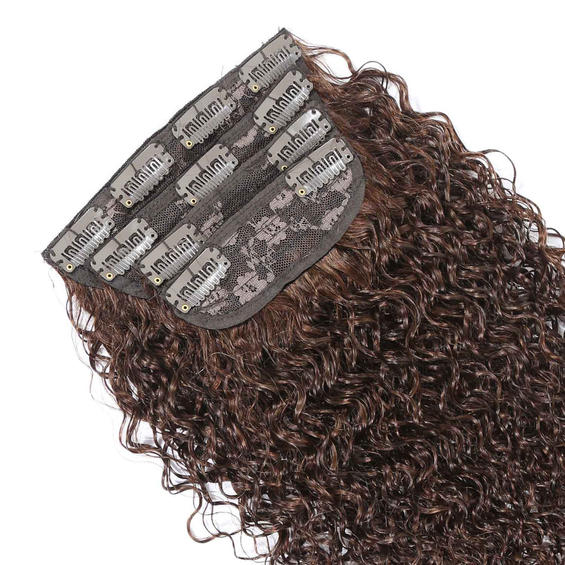 AUTHRIS Curly Clip-Ins (4-Piece) | Chocolate Brown