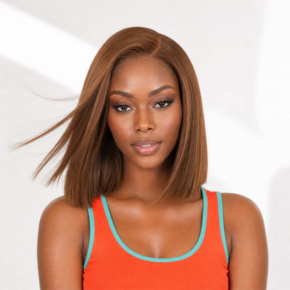 Authris Straight Bob Human Hair Wig | Chocolate Brown