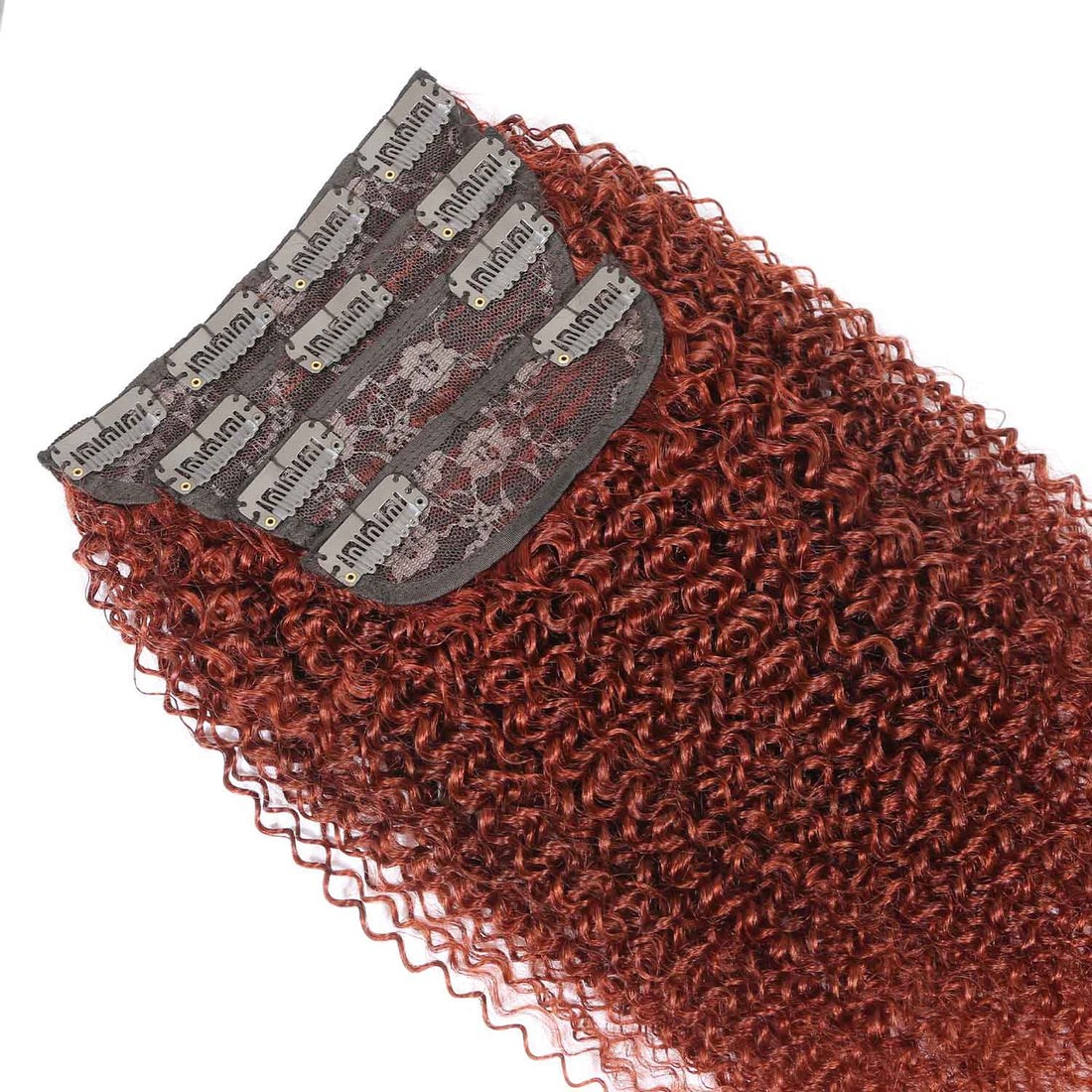 AUTHRIS Afro Kinky Curly Clip-Ins (4-Piece) | Auburn Brown