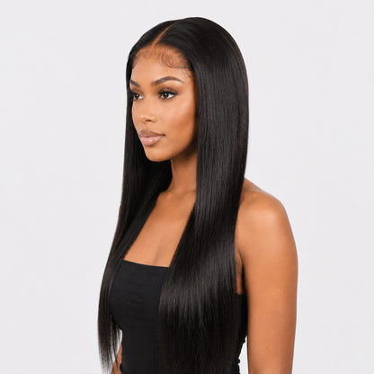 Authris Straight HD Lace Front Human Hair Wig | Natural Black
