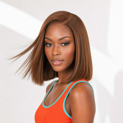 Authris Straight Bob Human Hair Wig | Chocolate Brown