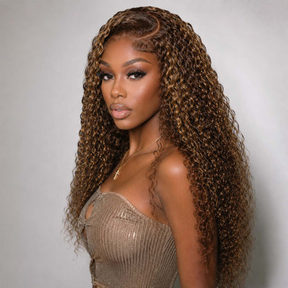 Authris Deep Wave HD Lace Front Human Hair Wig | Blonde Highlights