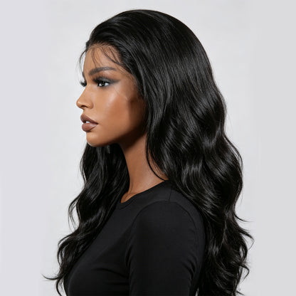 Authris Body Wave HD Lace Front Human Hair Wig | Natural Black