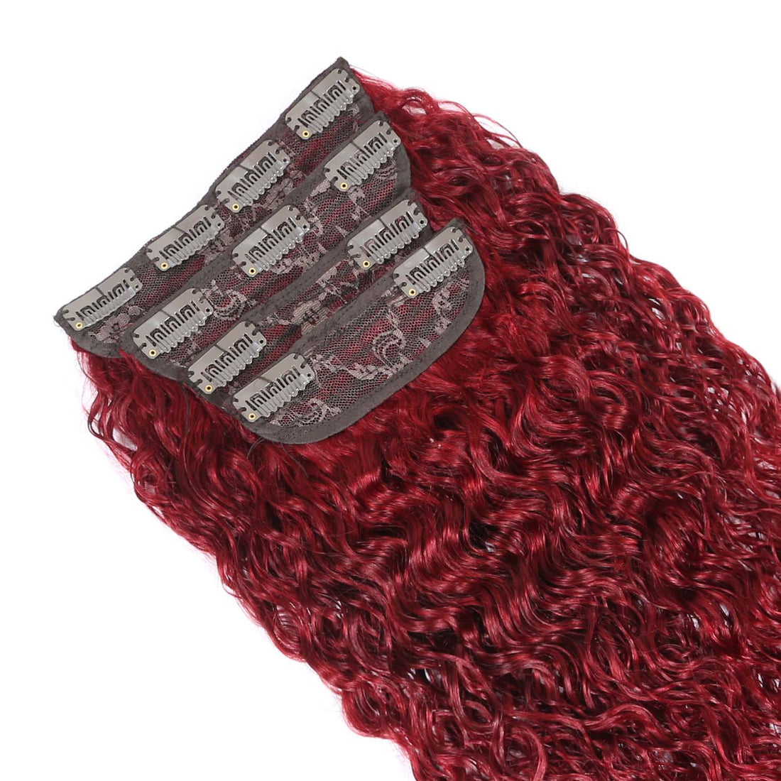 AUTHRIS Water Wave Clip-Ins (4-Piece) | Burgundy