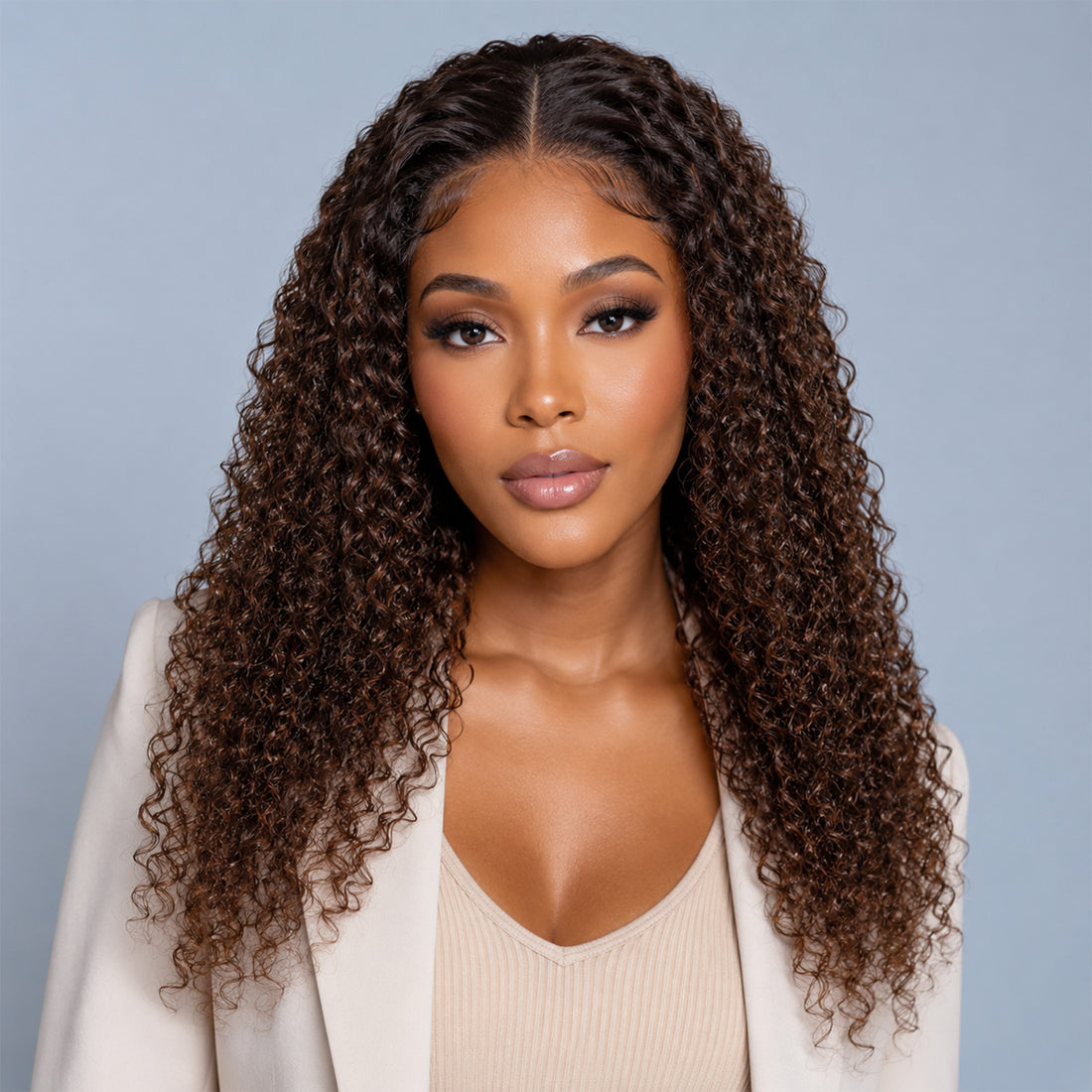 Authris Curly HD Lace Front Human Hair Wig | Chocolate Ombre
