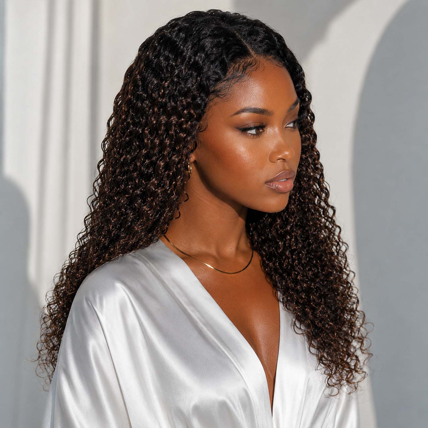 Authris Deep Wave HD Lace Front Human Hair Wig | Chocolate Ombre