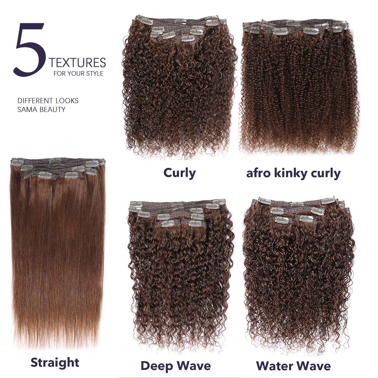 Authris Straight 8-Piece Clip-In Human Hair Extensions | Natural Black