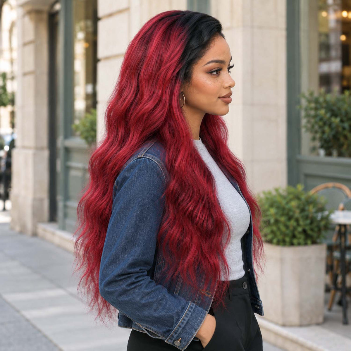 AUTHRIS Body Wave Lace Front Wig | Burgundy Ombre