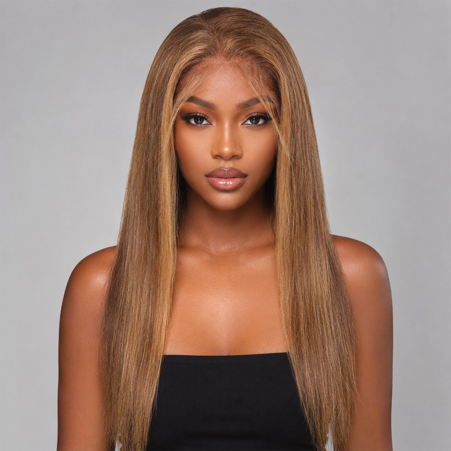 Authris Straight HD Lace Front Human Hair Wig | Blonde Highlights