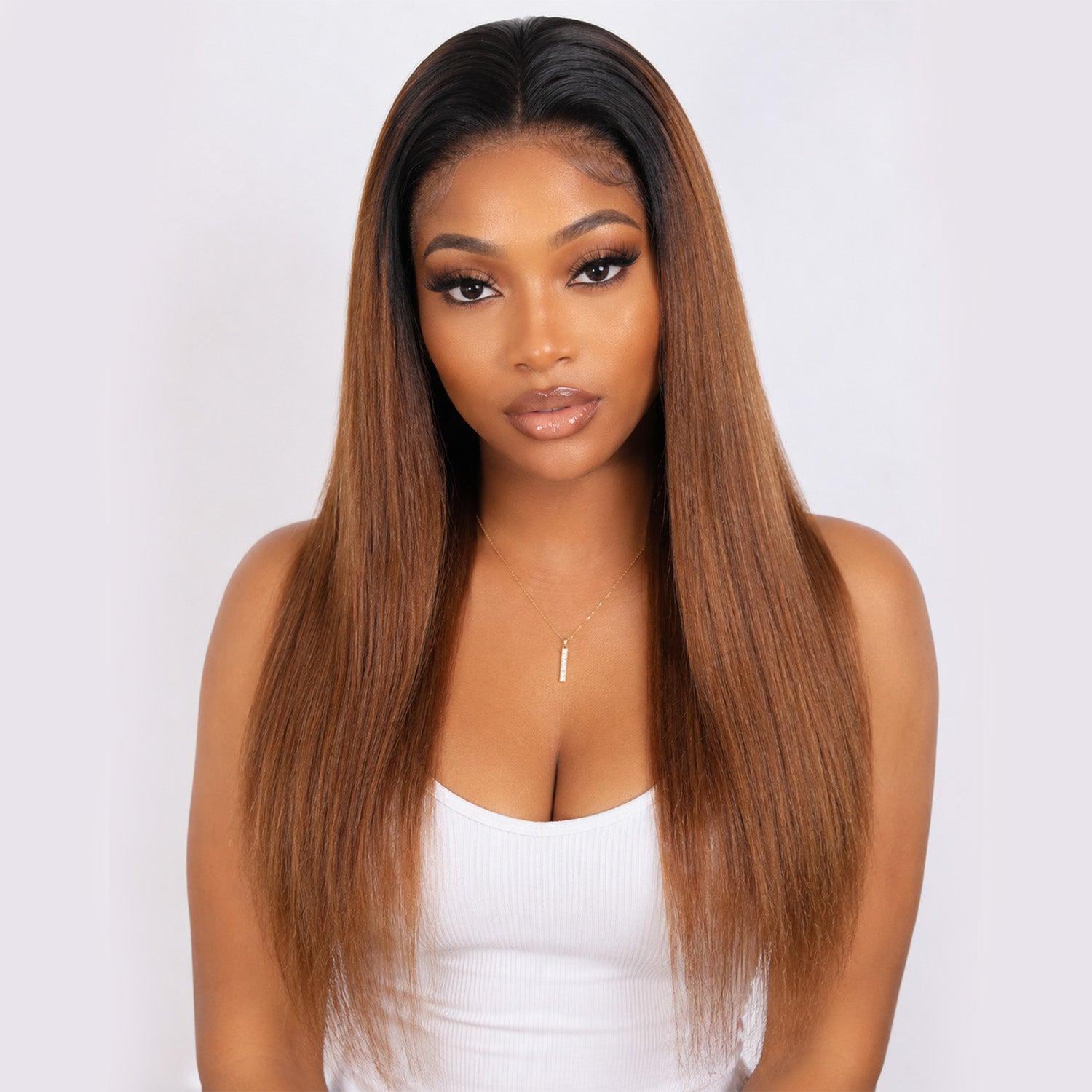 Authris Straight HD Lace Front Human Hair Wig | Chocolate Ombre