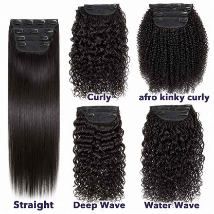 Authris Straight 4-Piece Clip-In Human Hair Extensions | Auburn Brown
