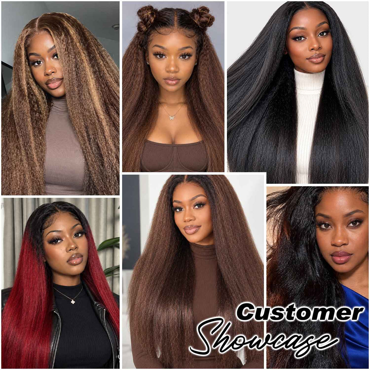 Authris Kinky Straight HD Lace Front Human Hair Wig | Chocolate Ombre
