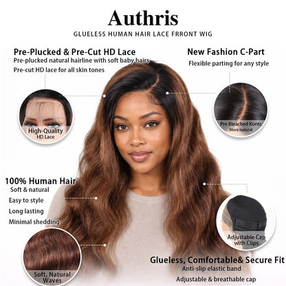 AUTHRIS Body Wave Lace Front Wig | Chocolate Ombre