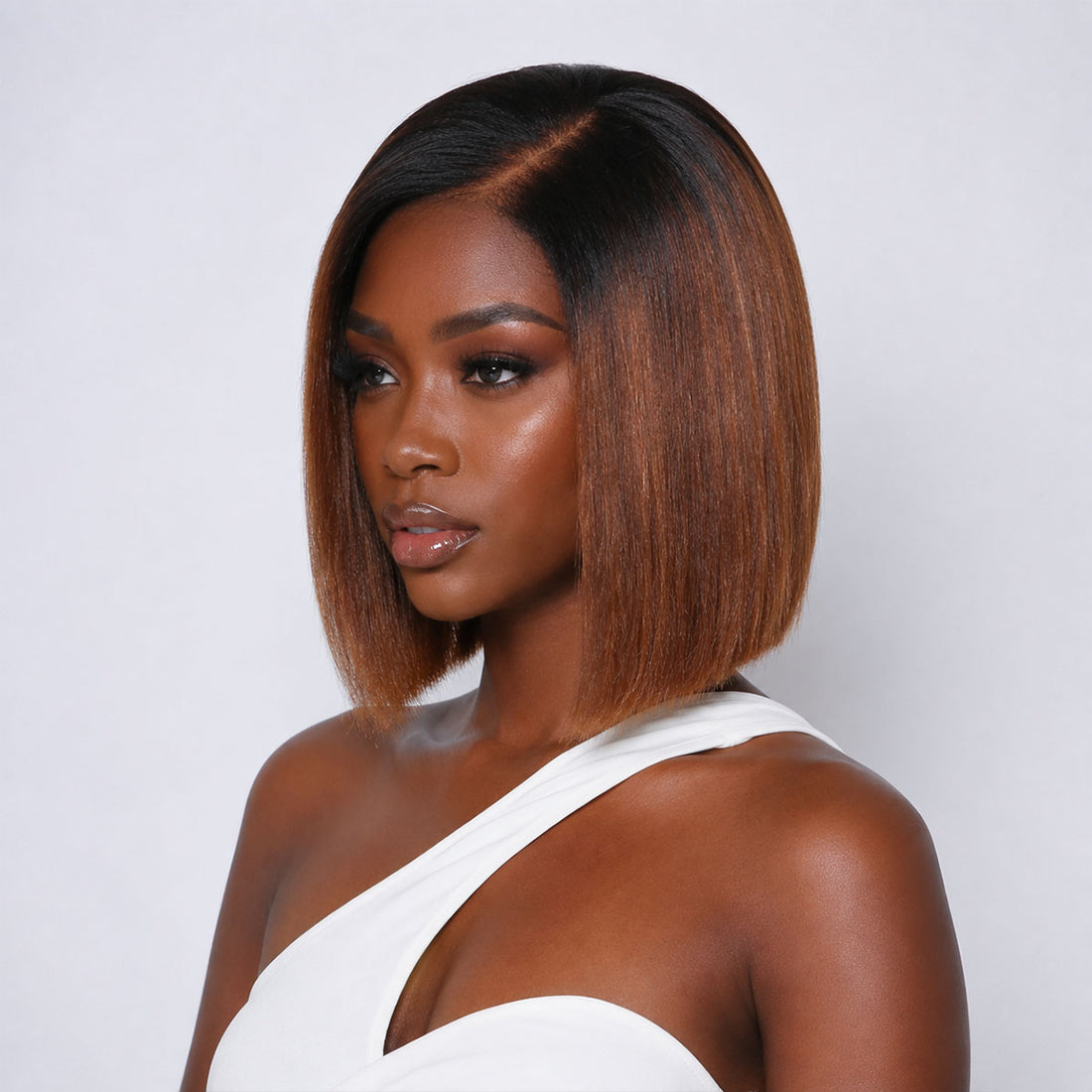 Authris Straight Bob Human Hair Wig | Chocolate Ombre